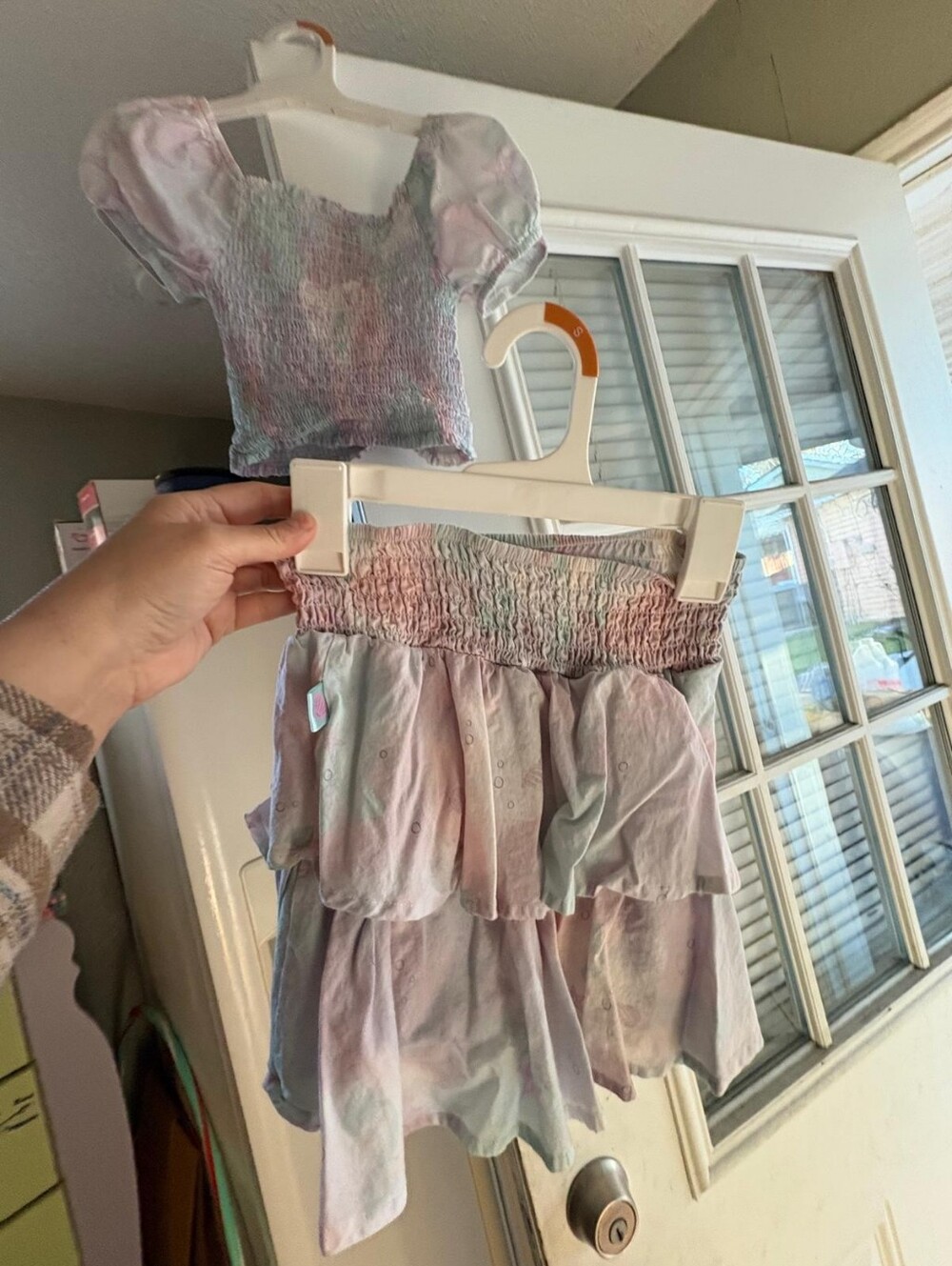 Pastel Tie-Dye Smocked Ruffled Mini Skirt - Women